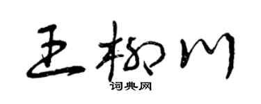 曾庆福王柳川草书个性签名怎么写