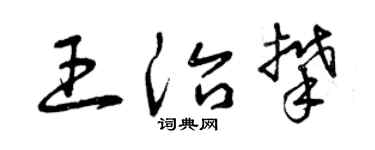 曾庆福王治攀草书个性签名怎么写