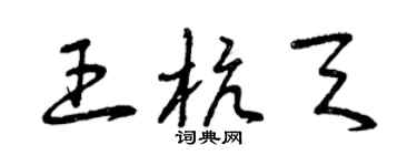 曾庆福王杭天草书个性签名怎么写