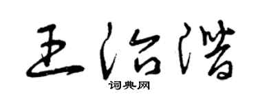 曾庆福王治潜草书个性签名怎么写