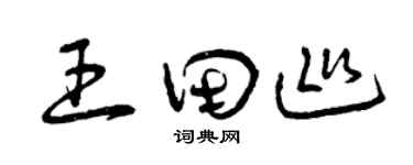 曾庆福王田巡草书个性签名怎么写