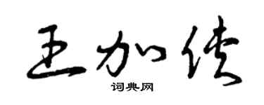 曾庆福王加侠草书个性签名怎么写