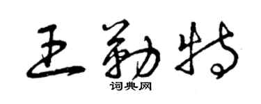 曾庆福王勒特草书个性签名怎么写