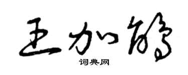 曾庆福王加鹃草书个性签名怎么写