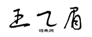 曾庆福王乙眉草书个性签名怎么写