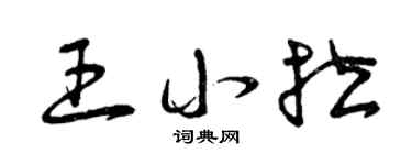 曾庆福王小拉草书个性签名怎么写