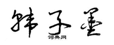 曾庆福韩子墨草书个性签名怎么写