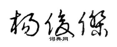 曾庆福杨俊杰草书个性签名怎么写