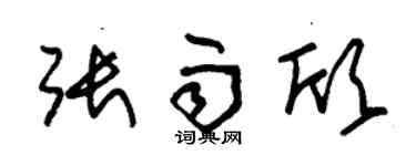 朱锡荣张雨欣草书个性签名怎么写