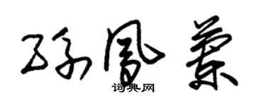 朱锡荣孙凤兰草书个性签名怎么写