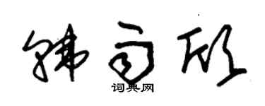 朱锡荣韩雨欣草书个性签名怎么写