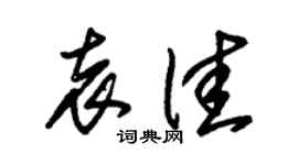 朱锡荣袁佳草书个性签名怎么写