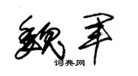 朱锡荣魏军草书个性签名怎么写