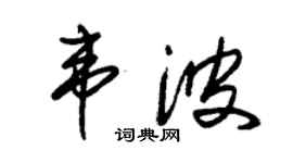 朱锡荣韦波草书个性签名怎么写