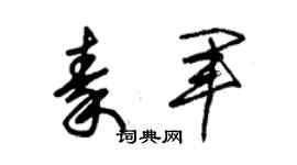 朱锡荣秦军草书个性签名怎么写