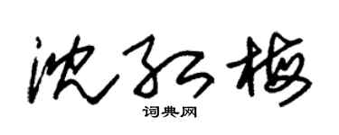 朱锡荣沈红梅草书个性签名怎么写