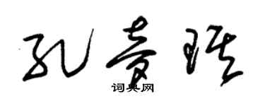 朱锡荣孔梦琪草书个性签名怎么写