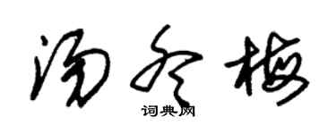 朱锡荣汤冬梅草书个性签名怎么写