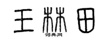 曾庆福王林田篆书个性签名怎么写