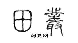 陈声远田丛篆书个性签名怎么写