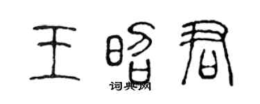 陈声远王昭君篆书个性签名怎么写