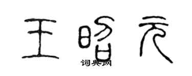 陈声远王昭元篆书个性签名怎么写