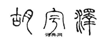 陈声远胡宇泽篆书个性签名怎么写