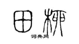 陈声远田柳篆书个性签名怎么写