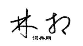 梁锦英林相草书个性签名怎么写