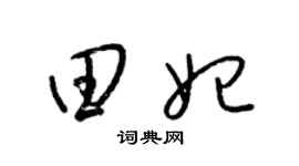 梁锦英田妃草书个性签名怎么写