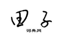 梁锦英田子草书个性签名怎么写