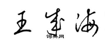 梁锦英王成海草书个性签名怎么写