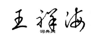 梁锦英王祥海草书个性签名怎么写