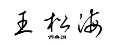 梁锦英王松海草书个性签名怎么写