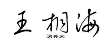 梁锦英王桐海草书个性签名怎么写