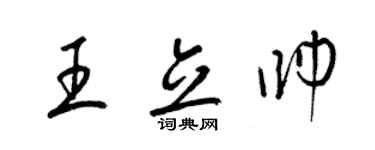 梁锦英王立帅草书个性签名怎么写