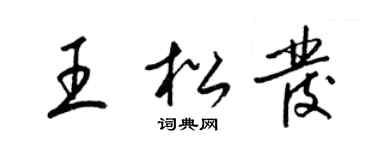 梁锦英王松发草书个性签名怎么写