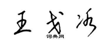 梁锦英王戈冰草书个性签名怎么写