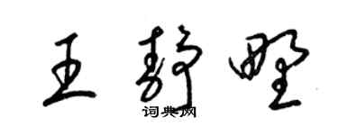 梁锦英王静野草书个性签名怎么写