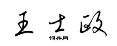 梁锦英王士政草书个性签名怎么写