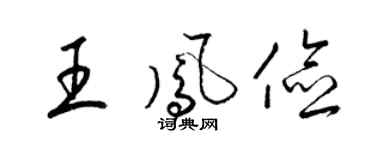 梁锦英王凤俭草书个性签名怎么写