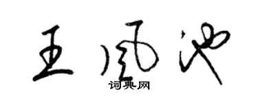 梁锦英王风池草书个性签名怎么写