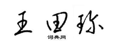 梁锦英王田珍草书个性签名怎么写