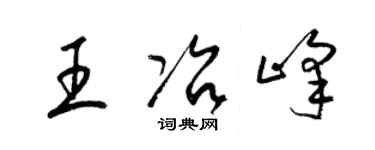 梁锦英王冶峰草书个性签名怎么写