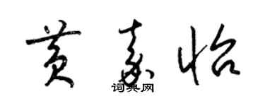 梁锦英黄嘉怡草书个性签名怎么写