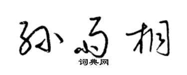 梁锦英孙雨桐草书个性签名怎么写