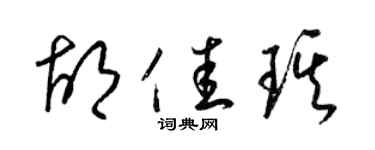 梁锦英胡佳琪草书个性签名怎么写