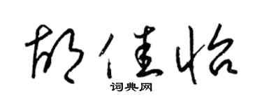 梁锦英胡佳怡草书个性签名怎么写