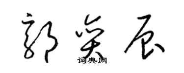 梁锦英郭奕辰草书个性签名怎么写