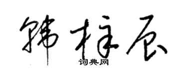 梁锦英韩梓辰草书个性签名怎么写